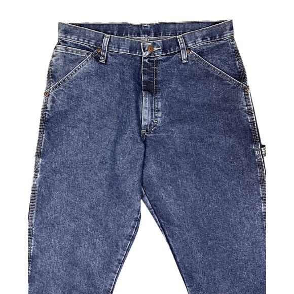 Wrangler Carpenter Jeans Blue Denim Men 32 x 32 Relaxed Fit Workwear Streetwear - Picture 6 of 10